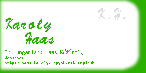 karoly haas business card